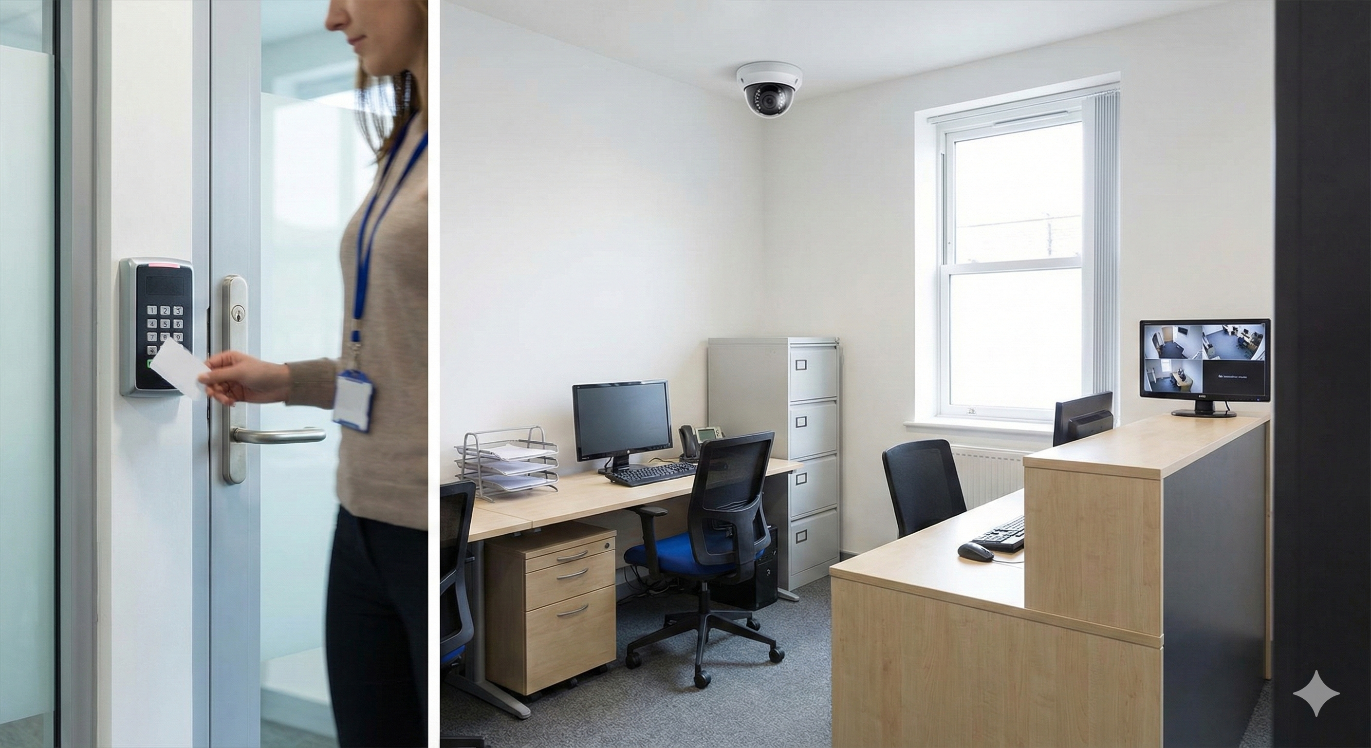 Small office with access control and surveillance